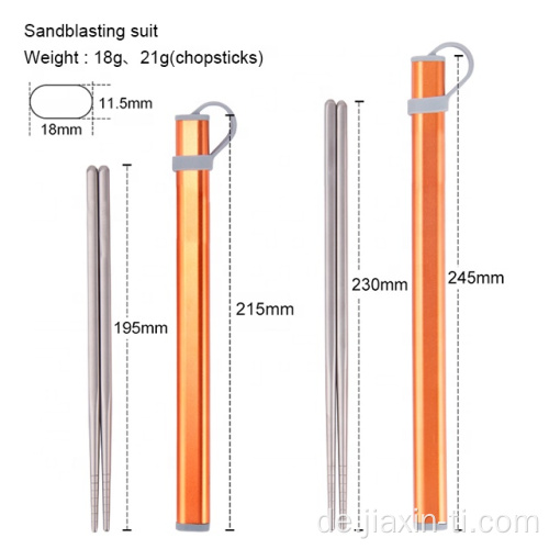 Gewohnte Geschenke gesunde Titanium -Essstäbchen mit Gehäuse